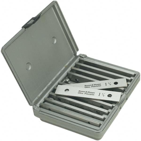 TESA Brown & Sharpe - 20 Piece, 6 Inch Long x 1/8 Inch Thick, Thin Parallel Set - 1-5/8 Inch High, 52-58 RC Hardness - Benchmark Tooling