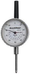 TESA Brown & Sharpe - 1/4" Range, 0-50-0 Dial Reading, 0.001" Graduation Dial Drop Indicator - 1-11/16" Dial, 0.1" Range per Revolution, Revolution Counter - Benchmark Tooling