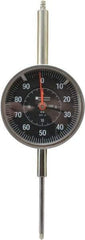 TESA Brown & Sharpe - 2" Range, 0-100 Dial Reading, 0.001" Graduation Dial Drop Indicator - 3" Dial, 0.1" Range per Revolution, Revolution Counter - Benchmark Tooling