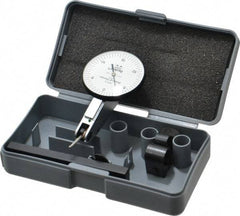 TESA Brown & Sharpe - 0.03 Inch Range, 0.0005 Inch Dial Graduation, Horizontal Dial Test Indicator - 1-1/2 Inch White Dial, 0-15-0 Dial Reading, Accurate to 0.0005 Inch - Benchmark Tooling