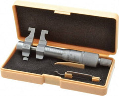 Mitutoyo - 1 to 2 Inch Range, Carbide Satin Chrome Coated, Mechanical Inside Caliper Micrometer - 0.001 Inch Graduation, 0.0003 Inch Accuracy - Benchmark Tooling