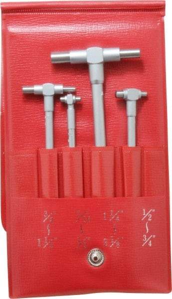 Mitutoyo - 4 Piece, 5/16 to 2-1/8 Inch, Telescoping Gage Set - Includes Fitted Pouch - Benchmark Tooling