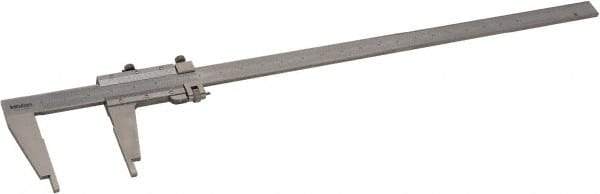 Mitutoyo - 0 to 24" Stainless Steel Vernier Caliper - 0.0010" Graduation, 100mm Jaw Depth, 0.002" Accuracy - Benchmark Tooling