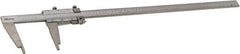 Mitutoyo - 0 to 24" Stainless Steel Vernier Caliper - 0.02mm Graduation, 100mm Jaw Depth, 0.002" Accuracy - Benchmark Tooling