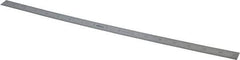 Mitutoyo - 18" Long, 1/64, 1/32, 1/16, 1/8" Graduation, Flexible Stainless Steel Rule - 4R Graduation Style, 3/4" Wide, Silver, Satin Chrome Finish - Benchmark Tooling