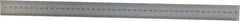 Mitutoyo - 18" Long, 1/64, 1/32" and 0.5, 1mm Graduation, Rigid Stainless Steel Rule - English/Metric Graduation Style, 1-3/16" Wide, Silver, Satin Chrome Finish - Benchmark Tooling