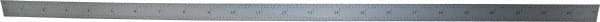 Mitutoyo - 24" Long, 1/100, 1/64, 1/50, 1/32" Graduation, Flexible Stainless Steel Rule - 16R Graduation Style, 3/4" Wide, Silver, Satin Chrome Finish - Benchmark Tooling