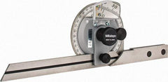 Mitutoyo - 6 Inch Long Blade, 360° Max Measurement, Bevel Protractor - Accuracy up to 5 Min, 1° Dial Graduation - Benchmark Tooling