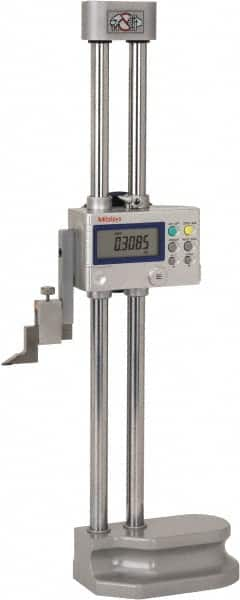 Mitutoyo - 12" Electronic Height Gage - 0.0005, 0.0002" (Switchable) Resolution, Accurate to 0.001", LCD Display, SPC Data Output - Benchmark Tooling