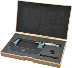 Mitutoyo - 3 to 4" Range, 0.0001" Graduation, Mechanical Outside Micrometer - Ratchet Stop Thimble, Accurate to 0.00015", Digital Counter - Benchmark Tooling