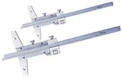 Mitutoyo - 0 to 6 Inch Measurement Range, 260mm Rule Length, 4 Inch Base Length, Vernier Depth Gage - 0.001 Inch Graduation, Accurate to 0.001 Inch, Stainless Steel, Satin Chrome Coated - Benchmark Tooling