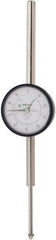 Mitutoyo - 2" Range, 0-100 Dial Reading, 0.001" Graduation Dial Drop Indicator - 2-3/16" Dial, 1" Range per Revolution, 0.003" Accuracy, Revolution Counter - Benchmark Tooling