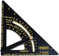 Stanley - 6-3/4" Blade Length x 10-3/4" Base Length, Black Finish, Aluminum Layout Tool - 1/8" Graduation - Benchmark Tooling