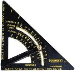 Stanley - 6-3/4" Blade Length x 10-3/4" Base Length, Black Finish, Aluminum Layout Tool - 1/8" Graduation - Benchmark Tooling