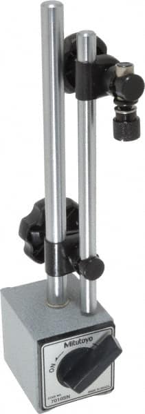 Mitutoyo - 130 Lb Magnetic Force, Indicator Positioner & Holder with Base - Post & Adjustable Rod, Rectangular Base, 55mm Base Height, 58mm Base Length, 50mm Base Width - Benchmark Tooling