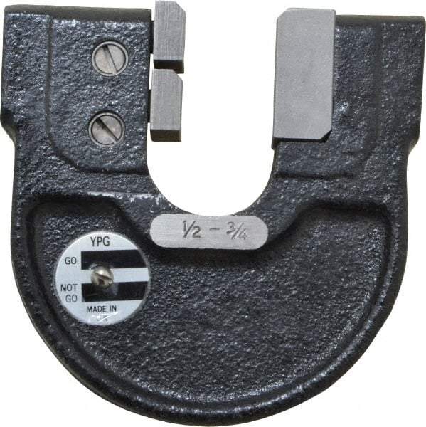 YPG - 1/2 to 3/4 Inch, Cast Iron 2x Frame Snap Gage - 0.0001 Inch Graduation, Hardened Tool Steel Anvil - Benchmark Tooling