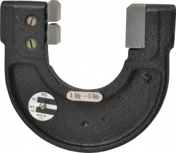 YPG - 1-1/2 to 1-3/4 Inch, Cast Iron 4x Frame Snap Gage - 0.001 Inch Graduation, Hardened Tool Steel Anvil - Benchmark Tooling