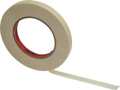 3M - 1/2" Wide x 60 Yd Long Tan Paper Masking Tape - Series 213, 6 mil Thick, 27 In/Lb Tensile Strength - Benchmark Tooling