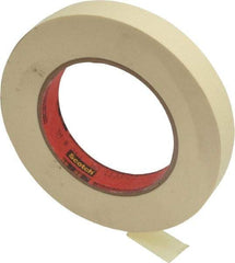 3M - 3/4" Wide x 60 Yd Long Tan Paper Masking Tape - Series 214, 5.8 mil Thick, 27 In/Lb Tensile Strength - Benchmark Tooling