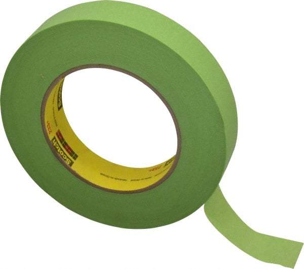 3M - 1" Wide x 60 Yd Long Green Paper Masking Tape - Series 401+/233+, 6.7 mil Thick, 25 In/Lb Tensile Strength - Benchmark Tooling