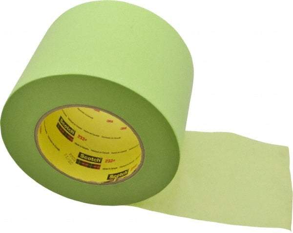 3M - 4" Wide x 60 Yd Long Green Paper Masking Tape - Series 401+/233+, 6.7 mil Thick, 25 In/Lb Tensile Strength - Benchmark Tooling