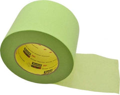 3M - 4" Wide x 60 Yd Long Green Paper Masking Tape - Series 401+/233+, 6.7 mil Thick, 25 In/Lb Tensile Strength - Benchmark Tooling