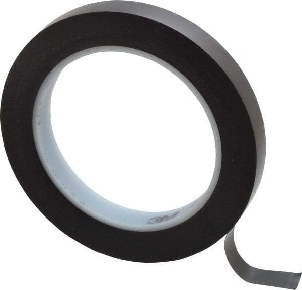 3M - Black Solid Color Vinyl Tape - 1/2" Wide x 108' Long x 5.2 mil Thick, General Traffic - Benchmark Tooling