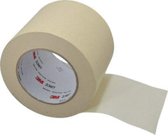 3M - 4" Wide x 60 Yd Long Tan Paper Masking Tape - Series 2307, 5.2 mil Thick, 23 In/Lb Tensile Strength - Benchmark Tooling