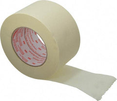 3M - 3" Wide x 60 Yd Long Tan Paper Masking Tape - Series 2364, 6.5 mil Thick, 24 In/Lb Tensile Strength - Benchmark Tooling