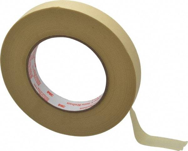 3M - 3/4" Wide x 60 Yd Long Tan Paper Masking Tape - Series 2380, 7.2 mil Thick, 28 In/Lb Tensile Strength - Benchmark Tooling