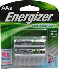 Energizer - Size AA, NiMH, 2 Pack, Standard Battery - 1.2 Volts, Flat Terminal, ANSI Regulated - Benchmark Tooling