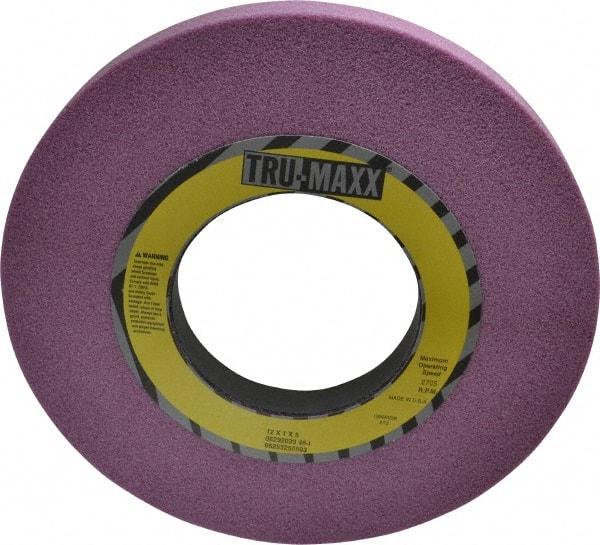 Tru-Maxx - 12" Diam x 5" Hole x 1" Thick, I Hardness, 46 Grit Surface Grinding Wheel - Aluminum Oxide, Type 1, Coarse Grade, 2,705 Max RPM, Vitrified Bond, No Recess - Benchmark Tooling