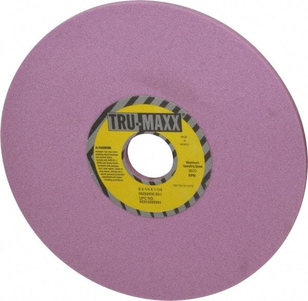 Tru-Maxx - 8" Diam x 1-1/4" Hole x 1/4" Thick, I Hardness, 60 Grit Surface Grinding Wheel - Aluminum Oxide, Type 1, Medium Grade, 3,600 Max RPM, Vitrified Bond, No Recess - Benchmark Tooling