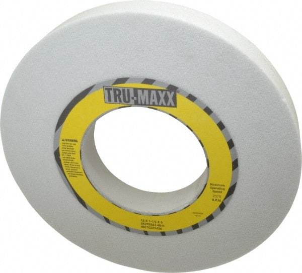 Tru-Maxx - 12" Diam x 5" Hole x 1-1/2" Thick, H Hardness, 46 Grit Surface Grinding Wheel - Aluminum Oxide, Type 1, Coarse Grade, 2,070 Max RPM, Vitrified Bond, No Recess - Benchmark Tooling