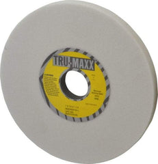 Tru-Maxx - 7" Diam x 1-1/4" Hole x 1/2" Thick, L Hardness, 60 Grit Surface Grinding Wheel - Aluminum Oxide, Type 1, Medium Grade, 3,600 Max RPM, Vitrified Bond, No Recess - Benchmark Tooling