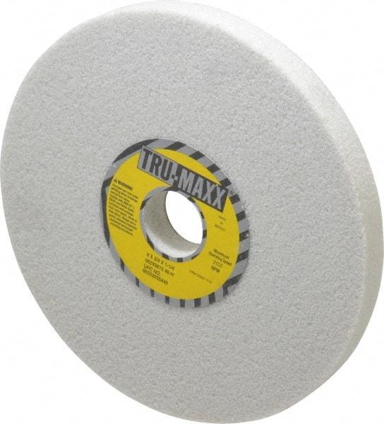 Tru-Maxx - 8" Diam x 1-1/4" Hole x 3/4" Thick, H Hardness, 46 Grit Surface Grinding Wheel - Aluminum Oxide, Type 1, Coarse Grade, 3,105 Max RPM, Vitrified Bond, No Recess - Benchmark Tooling