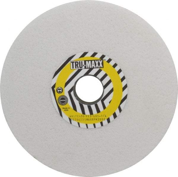 Tru-Maxx - 8" Diam x 1-1/4" Hole x 3/4" Thick, G Hardness, 46 Grit Surface Grinding Wheel - Aluminum Oxide, Type 1, Coarse Grade, 3,105 Max RPM, Vitrified Bond, No Recess - Benchmark Tooling