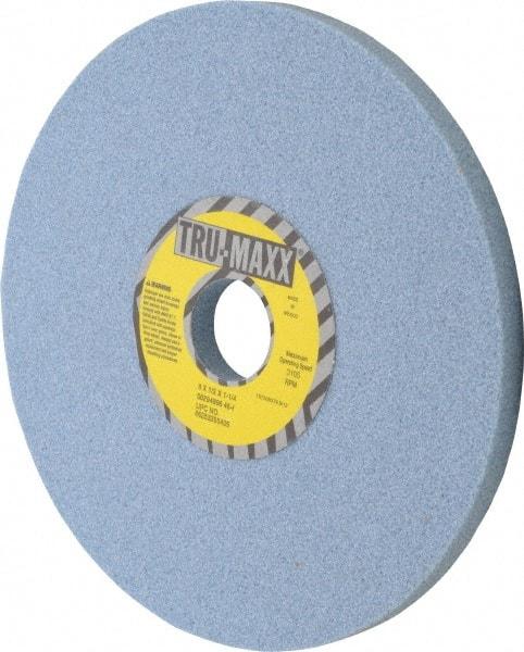 Tru-Maxx - 8" Diam x 1-1/4" Hole x 1/2" Thick, I Hardness, 46 Grit Surface Grinding Wheel - Ceramic, Type 1, Coarse Grade, 3,105 Max RPM, Vitrified Bond, No Recess - Benchmark Tooling