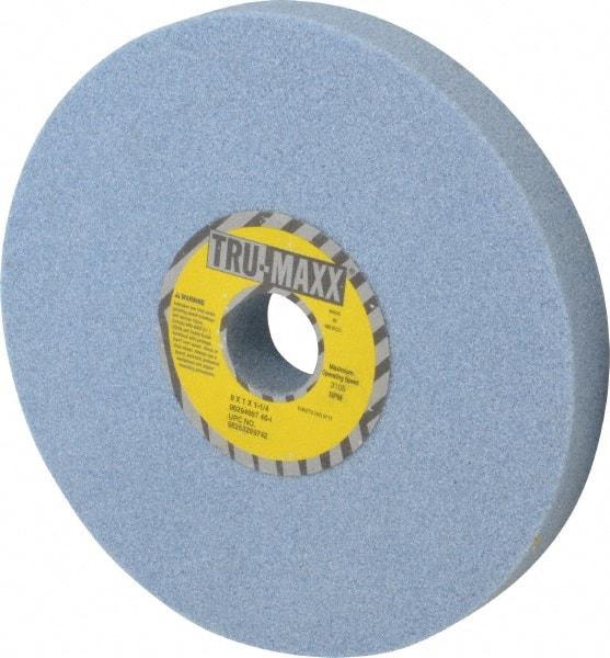 Tru-Maxx - 8" Diam x 1-1/4" Hole x 1" Thick, I Hardness, 46 Grit Surface Grinding Wheel - Ceramic, Type 1, Coarse Grade, 3,105 Max RPM, Vitrified Bond, No Recess - Benchmark Tooling