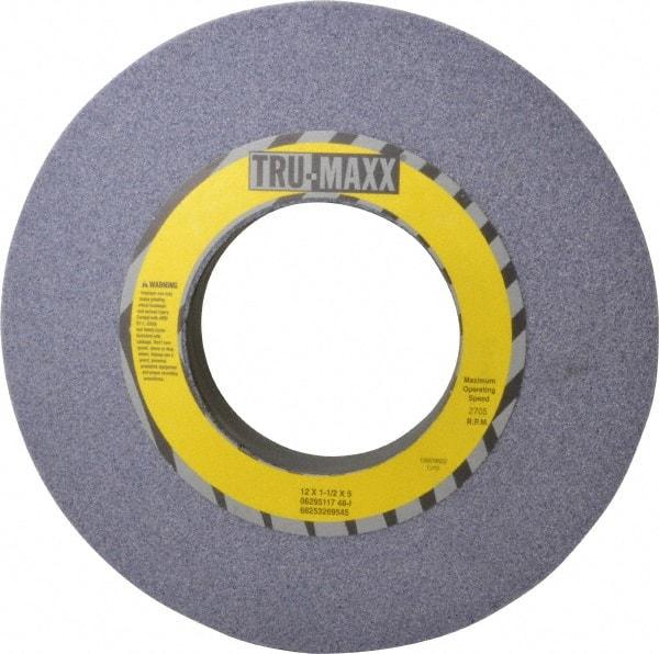 Tru-Maxx - 12" Diam x 5" Hole x 1-1/2" Thick, I Hardness, 46 Grit Surface Grinding Wheel - Aluminum Oxide, Type 1, Coarse Grade, 2,705 Max RPM, Vitrified Bond, No Recess - Benchmark Tooling