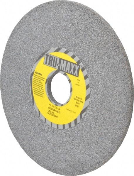 Tru-Maxx - 7" Diam x 1-1/4" Hole x 1/4" Thick, K Hardness, 46 Grit Surface Grinding Wheel - Aluminum Oxide, Type 1, Coarse Grade, 3,600 Max RPM, Vitrified Bond, No Recess - Benchmark Tooling