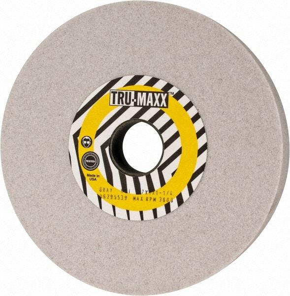 Tru-Maxx - 7" Diam x 1-1/4" Hole x 1" Thick, I Hardness, 60 Grit Surface Grinding Wheel - Aluminum Oxide, Type 1, Medium Grade, 3,600 Max RPM, Vitrified Bond, No Recess - Benchmark Tooling