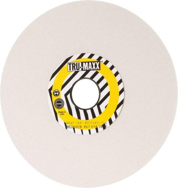 Tru-Maxx - 8" Diam x 1-1/4" Hole x 1/4" Thick, I Hardness, 100 Grit Surface Grinding Wheel - Aluminum Oxide, Type 1, Fine Grade, 3,600 Max RPM, Vitrified Bond, No Recess - Benchmark Tooling