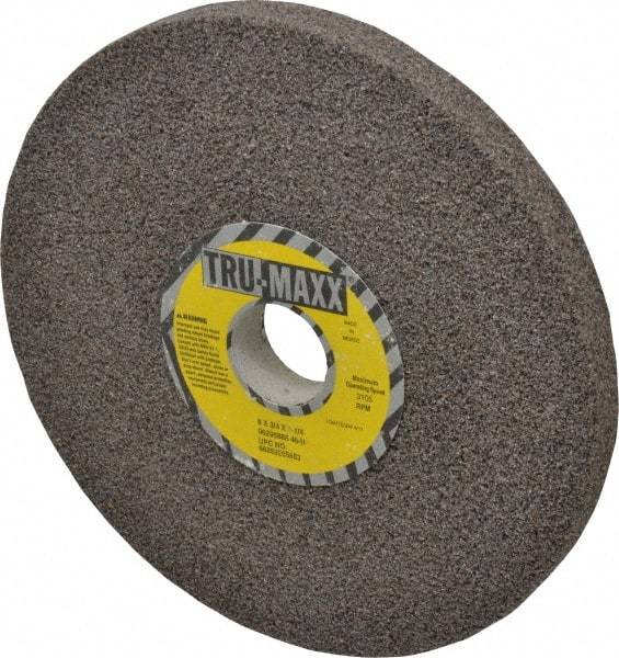 Tru-Maxx - 8" Diam x 1-1/4" Hole x 3/4" Thick, H Hardness, 46 Grit Surface Grinding Wheel - Aluminum Oxide, Type 1, Coarse Grade, 3,105 Max RPM, Vitrified Bond, No Recess - Benchmark Tooling