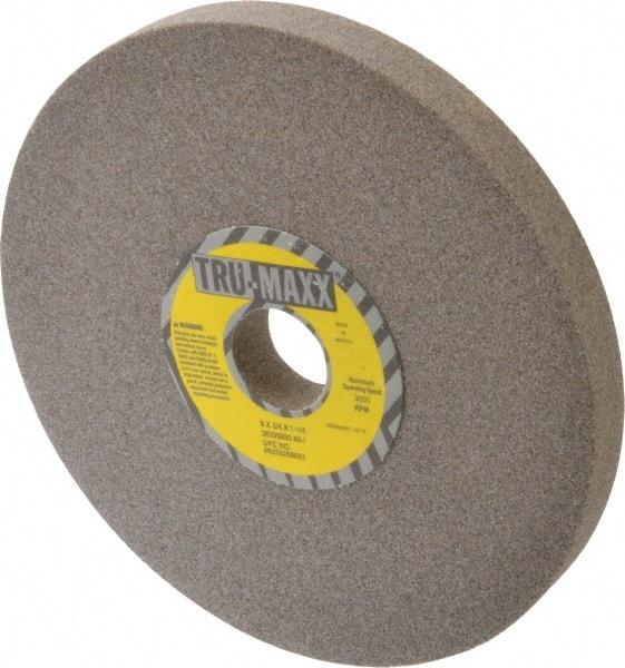 Tru-Maxx - 8" Diam x 1-1/4" Hole x 3/4" Thick, I Hardness, 60 Grit Surface Grinding Wheel - Aluminum Oxide, Type 1, Medium Grade, 3,600 Max RPM, Vitrified Bond, No Recess - Benchmark Tooling