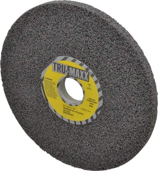 Tru-Maxx - 8" Diam x 1-1/4" Hole x 1/2" Thick, H Hardness, 46 Grit Surface Grinding Wheel - Aluminum Oxide, Type 1, Coarse Grade, 3,600 Max RPM, Vitrified Bond, No Recess - Benchmark Tooling