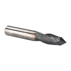 Accupro - 7/16" Diam, 1" LOC, 2 Flute, 90° Point Angle, Solid Carbide Drill Mill - AlTiN Finish, 2-3/4" OAL, 7/16" Shank Diam - Benchmark Tooling