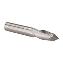 Accupro - 7/16" Diam, 1" LOC, 2 Flute, 90° Point Angle, Solid Carbide Drill Mill - Uncoated, 2-3/4" OAL, 7/16" Shank Diam - Benchmark Tooling