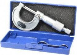 Value Collection - 0 to 1" Range, 0.0001" Graduation, Mechanical Outside Micrometer - Ratchet Stop Thimble, Accurate to 0.0001" - Benchmark Tooling