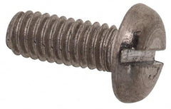 Value Collection - M2.5x0.45 Metric Coarse, 6mm Length Under Head Slotted Drive Machine Screw - Pan Head, Grade 18-8 & A2 Stainless Steel, Uncoated, Without Washer - Benchmark Tooling